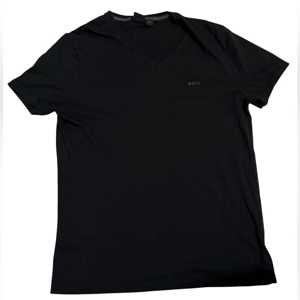 Boss Black Short Sleeve Tee V-neck size L slim fit